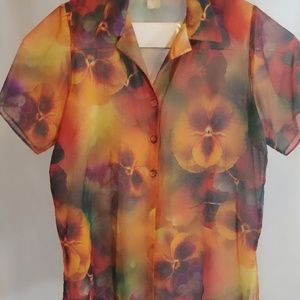 Resource sz 20 Floral Sheer Dress Blouse
